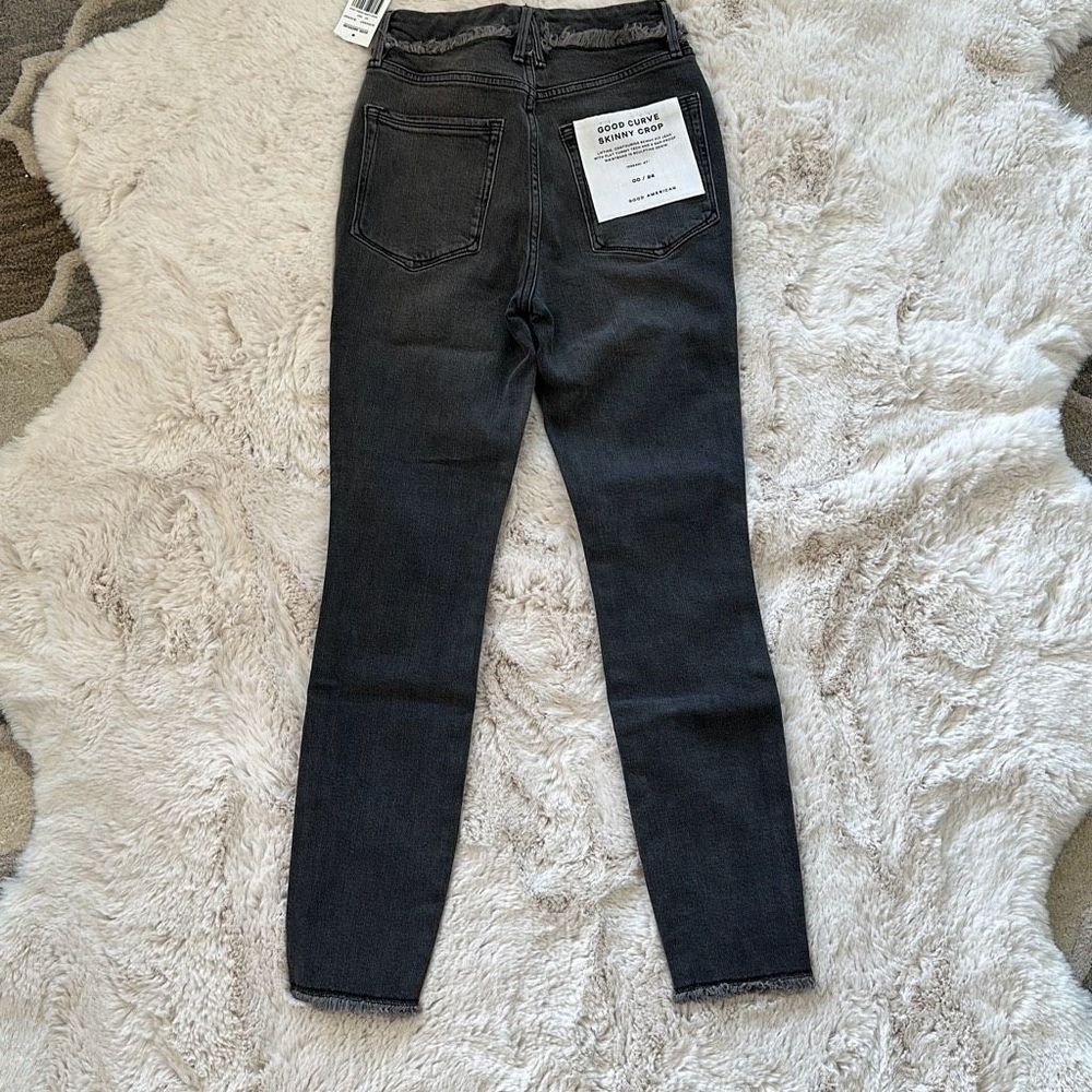Good American Good Curve Skinny Crop Jeans Size 00/24 - Picture 7 of 9
